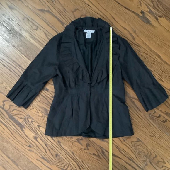 CAbi Cosette Black Ruffle Collar Shimmer Blazer Jacket Metallic S… - Picture 5 of 6